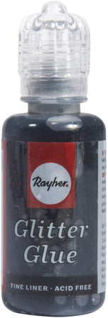 RAYHER - COLLA CON BRILLANTINI "FINE LINER - ACID FREE" 20ML - COLORE NERO