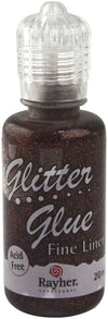 RAYHER - COLLA CON BRILLANTINI FINE LINER - ACID FREE 20ML - COLORE MOKA