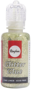 RAYHER - COLLA CON BRILLANTINI FINE LINER - ACID FREE 20ML - COLORE VERDE CHIARO