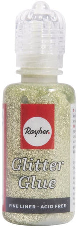 RAYHER - COLLA CON BRILLANTINI "FINE LINER - ACID FREE" 20ML - COLORE VERDE CHIARO