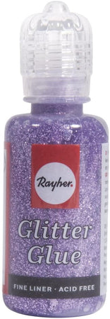 RAYHER - COLLA CON BRILLANTINI "FINE LINER - ACID FREE" 20ML - COLORE LAVANDA