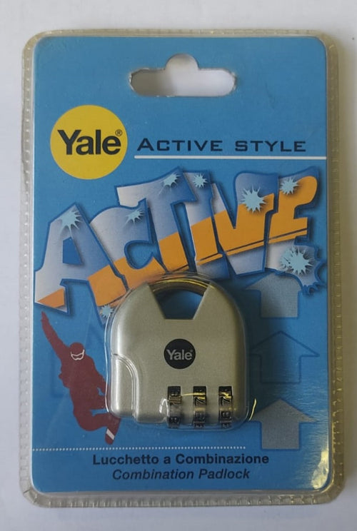 YALE - LUCCHETTO A COMBINAZIONE ACTIVE STYLE - COLORE GRIGIO