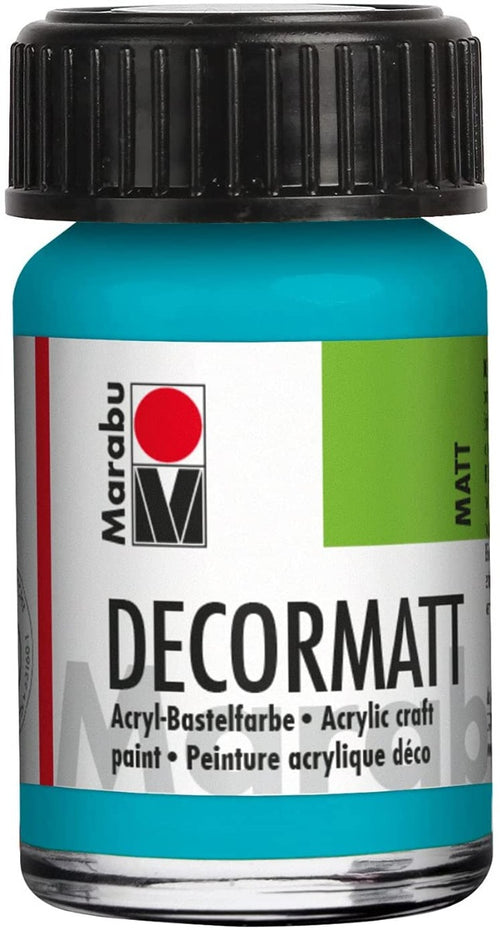 MARABU - COLORE ACRILICO PER VETRO/LEGNO/METALLO DECORMATT 15ML - COLORE TURCHESE CARAIBI 091