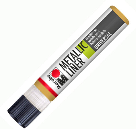 MARABU - "METALLIC LINER" COLORE METALLIZZATO UNIVERSALE 25ML - COLORE ORO METALLIZZATO 784