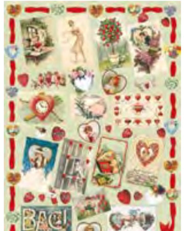 CALAMBOUR - FOGLIO DI CARTA DECOUPAGE "CAL 263"