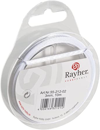 RAYHER - NASTRO DI RASO ORGANZA - COLORE BIANCO 3MMx10MT