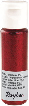 RAYHER - GLITTER ULTRAFINE PET 20ML - COLORE ROSSO BRILLANTE