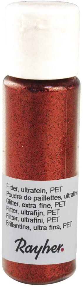RAYHER - GLITTER ULTRAFINE PET 20ML - COLORE ROSSO CHIARO