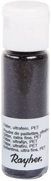 RAYHER - GLITTER ULTRAFINE PET 20ML - COLORE NERO CARBONE