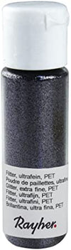 RAYHER - GLITTER ULTRAFINE PET 20ML - COLORE GRIGIO ACCIAIO