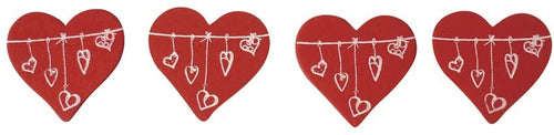 RAYHER - 12 PEZZI - MINIATURE IN LEGNO CUORE 3,8X3,8CM