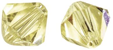 RAYHER - 12 PEZZI - PERLE DI CRISTALLO SWAROVSKI FORMA ROMBO Ø6MM - COLORE GIALLO CHIARO