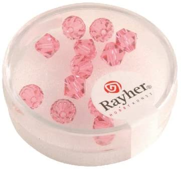 RAYHER - 12 PEZZI - PERLE DI CRISTALLO SWAROVSKI FORMA ROMBO Ø6MM - COLORE ROSA