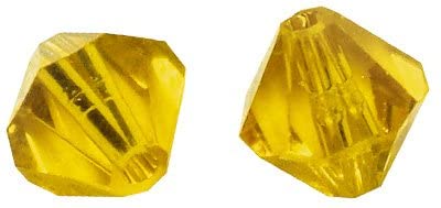 RAYHER - 25 PEZZI - PERLE DI CRISTALLO SWAROVSKI FORMA ROMBO Ø4MM - COLORE GIALLO SCURO