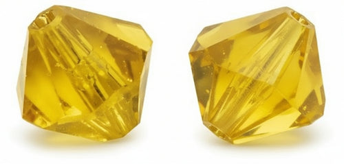 RAYHER - 25 PEZZI - PERLE DI CRISTALLO SWAROVSKI FORMA ROMBO Ø4MM - COLORE GIALLO SCURO