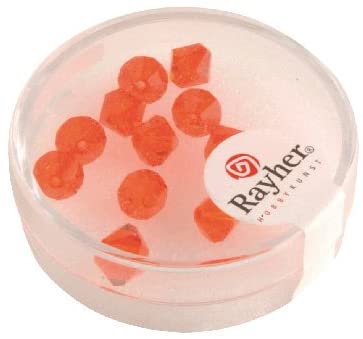 RAYHER - 12 PEZZI - PERLE DI CRISTALLO SWAROVSKI FORMA ROMBO Ø6MM - COLORE CAPRI ORANGE