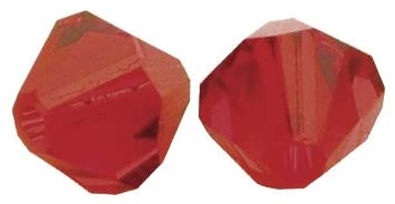 RAYHER - 12 PEZZI - PERLE DI CRISTALLO SWAROVSKI FORMA ROMBO Ø6MM - COLORE ROSSO