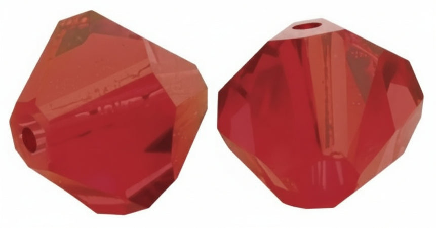 RAYHER - 12 PEZZI - PERLE DI CRISTALLO "SWAROVSKI" FORMA ROMBO Ø6MM - COLORE ROSSO