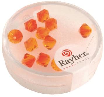 RAYHER - 12 PEZZI - PERLE DI CRISTALLO SWAROVSKI FORMA ROMBO Ø6MM - COLORE ROSSO FUOCO