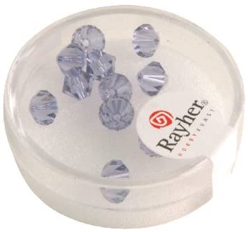 RAYHER - 12 PEZZI - PERLE DI CRISTALLO SWAROVSKI FORMA ROMBO Ø6MM - COLORE VIOLETTO CHIARO