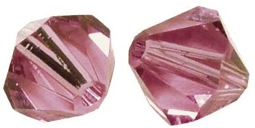 RAYHER - 25 PEZZI - PERLE DI CRISTALLO SWAROVSKI FORMA ROMBO Ø4MM - COLORE ROSA