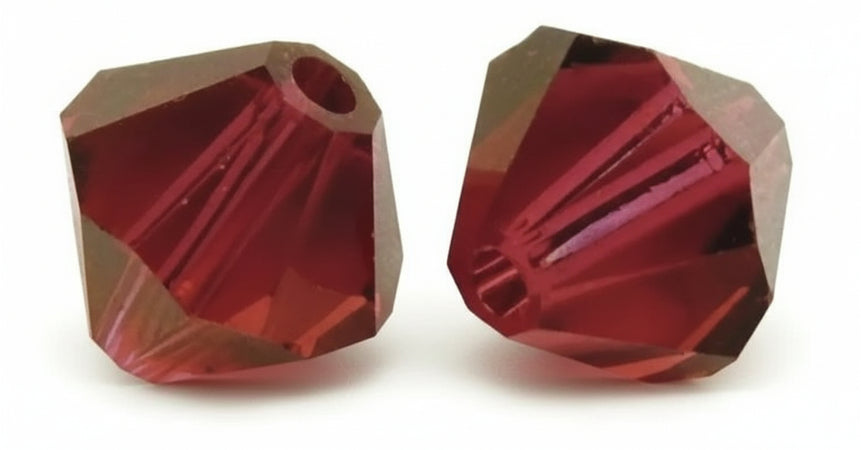 RAYHER - 25 PEZZI - PERLE DI CRISTALLO "SWAROVSKI" FORMA ROMBO Ø4MM - COLORE ROSSO