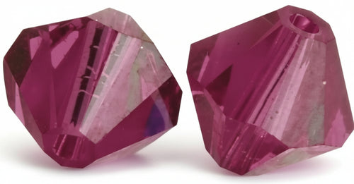 RAYHER - 25 PEZZI - PERLE DI CRISTALLO SWAROVSKI FORMA ROMBO Ø4MM - COLORE FUCKSIA