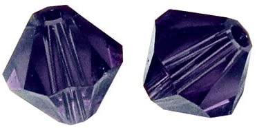 RAYHER - 25 PEZZI - PERLE DI CRISTALLO SWAROVSKI FORMA ROMBO Ø4MM - COLORE VIOLA SCURO