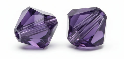 RAYHER - 25 PEZZI - PERLE DI CRISTALLO SWAROVSKI FORMA ROMBO Ø4MM - COLORE VIOLA SCURO