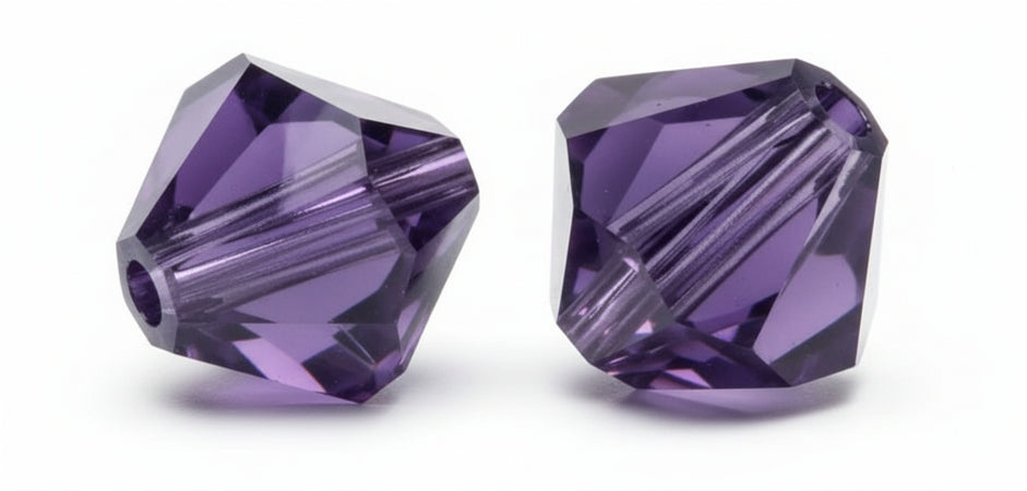 RAYHER - 25 PEZZI - PERLE DI CRISTALLO "SWAROVSKI" FORMA ROMBO Ø4MM - COLORE VIOLA SCURO