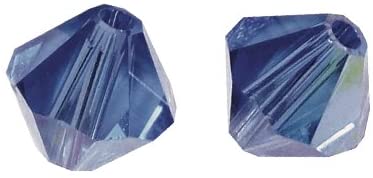 RAYHER - 25 PEZZI - PERLE DI CRISTALLO SWAROVSKI FORMA ROMBO Ø4MM - COLORE BLU