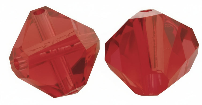 RAYHER - 25 PEZZI - PERLE DI CRISTALLO "SWAROVSKI" FORMA ROMBO Ø4MM - COLORE ROSSO PASTELLO