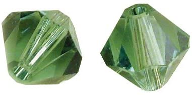 RAYHER - 25 PEZZI - PERLE DI CRISTALLO SWAROVSKI FORMA ROMBO Ø4MM - COLORE SMERALDO