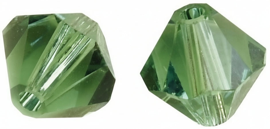 RAYHER - 25 PEZZI - PERLE DI CRISTALLO "SWAROVSKI" FORMA ROMBO Ø4MM - COLORE SMERALDO