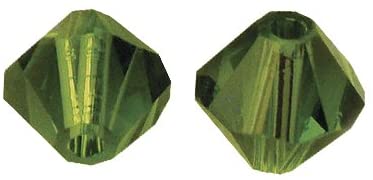 RAYHER - 25 PEZZI - PERLE DI CRISTALLO SWAROVSKI FORMA ROMBO Ø4MM - COLORE VERDE OLIVA