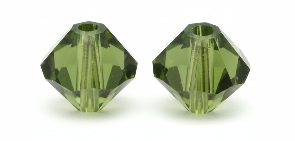 RAYHER - 25 PEZZI - PERLE DI CRISTALLO "SWAROVSKI" FORMA ROMBO Ø4MM - COLORE VERDE OLIVA