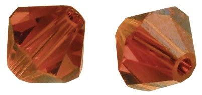 RAYHER - 25 PEZZI - PERLE DI CRISTALLO SWAROVSKI FORMA ROMBO Ø4MM - COLORE ARANCIONE FUOCO
