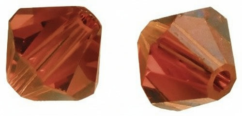 RAYHER - 25 PEZZI - PERLE DI CRISTALLO SWAROVSKI FORMA ROMBO Ø4MM - COLORE ARANCIONE FUOCO