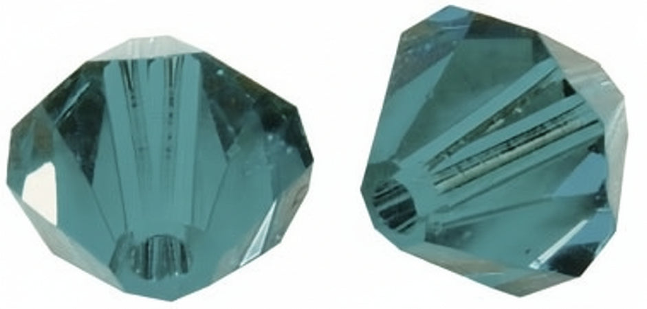 RAYHER - 25 PEZZI - PERLE DI CRISTALLO "SWAROVSKI" FORMA ROMBO Ø4MM - COLORE TURCHESE INDIANO