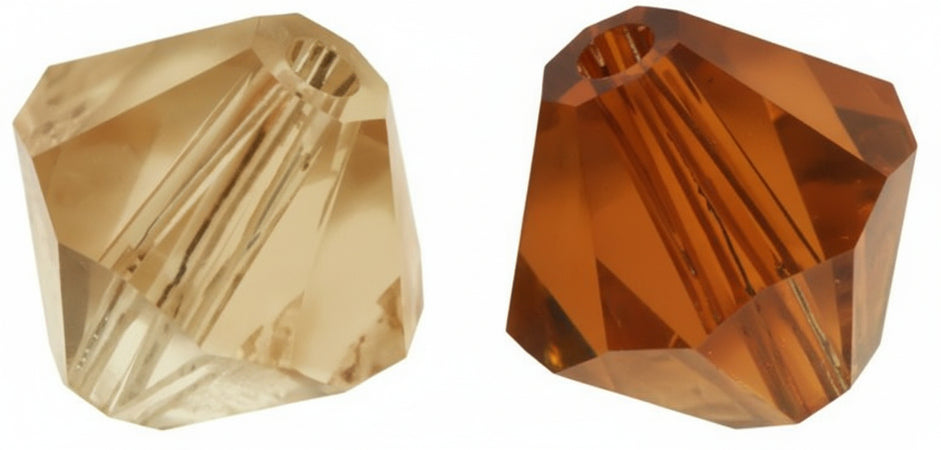 RAYHER - 25 PEZZI - PERLE DI CRISTALLO "SWAROVSKI" FORMA ROMBO Ø4MM - COLORE ORO