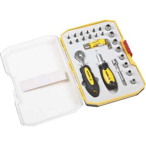 TOPEX - 26 PEZZI - INSERTI PER AVVITATORE/BUSSOLE CON CRICCHETTO 1/4