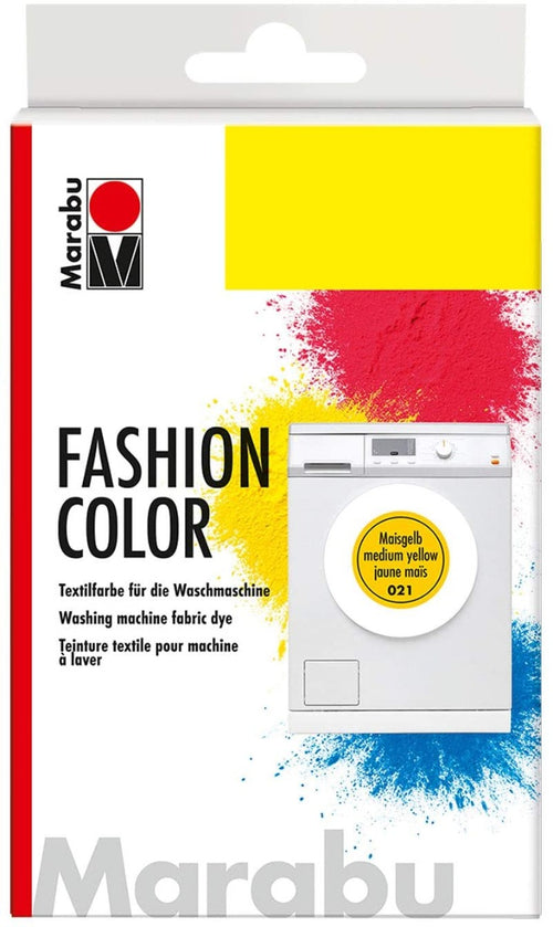 MARABU - 30gr - PITTURA TESSILE FASHIONCOLOR PER LAVATRICE - COLORE GIALLO MEDIO 021
