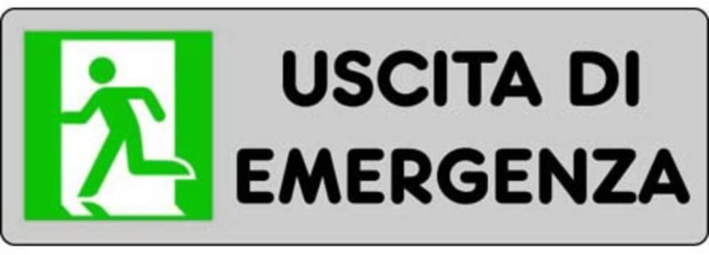 PUBBLICENTRO - ETICHETTA ADESIVA "USCITA DI EMERGENZA" A SINISTRA 150X50MM