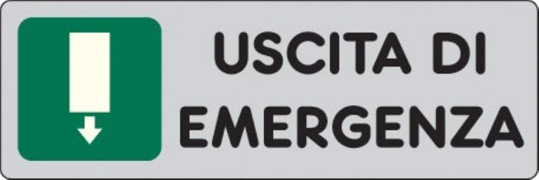PUBBLICENTRO - ETICHETTA ADESIVA "USCITA DI EMERGENZA" A DESTRA 150X50MM