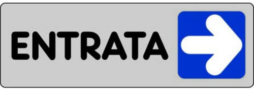 PUBBLICENTRO - ETICHETTA ADESIVA ENTRATA CON FRECCIA A DESTRA 150X50MM