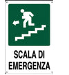 PUBBLICENTRO - CARTELLO METALLICO SCALA EMERGENZA CON UOMO FRECCIA A SINISTRA 300X200MM