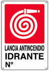 PUBBLICENTRO - CARTELLO METALLICO LANCIA ANTINCENDIO IDRANTE N. 300X200MM
