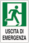 PUBBLICENTRO - CARTELLO METALLICO USCITA DI EMERGENZA CON UOMO E FRECCIA A DESTRA 300X200MM