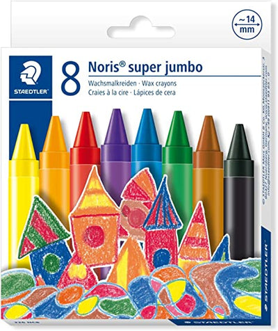 STAEDTLER - 8 PEZZI - NORIS CLUB PASTELLI A CERA SUPER JUMBO - COLORI ASSORTITI