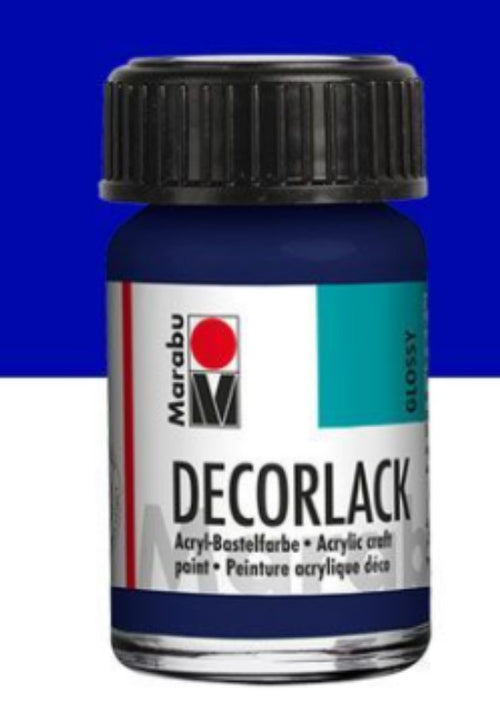 MARABU - COLORE ACRILICO DECORLACK PER METALLO/PIETRA/LEGNO/CARTA 15ML - COLORE BLU OLTREMARE 055
